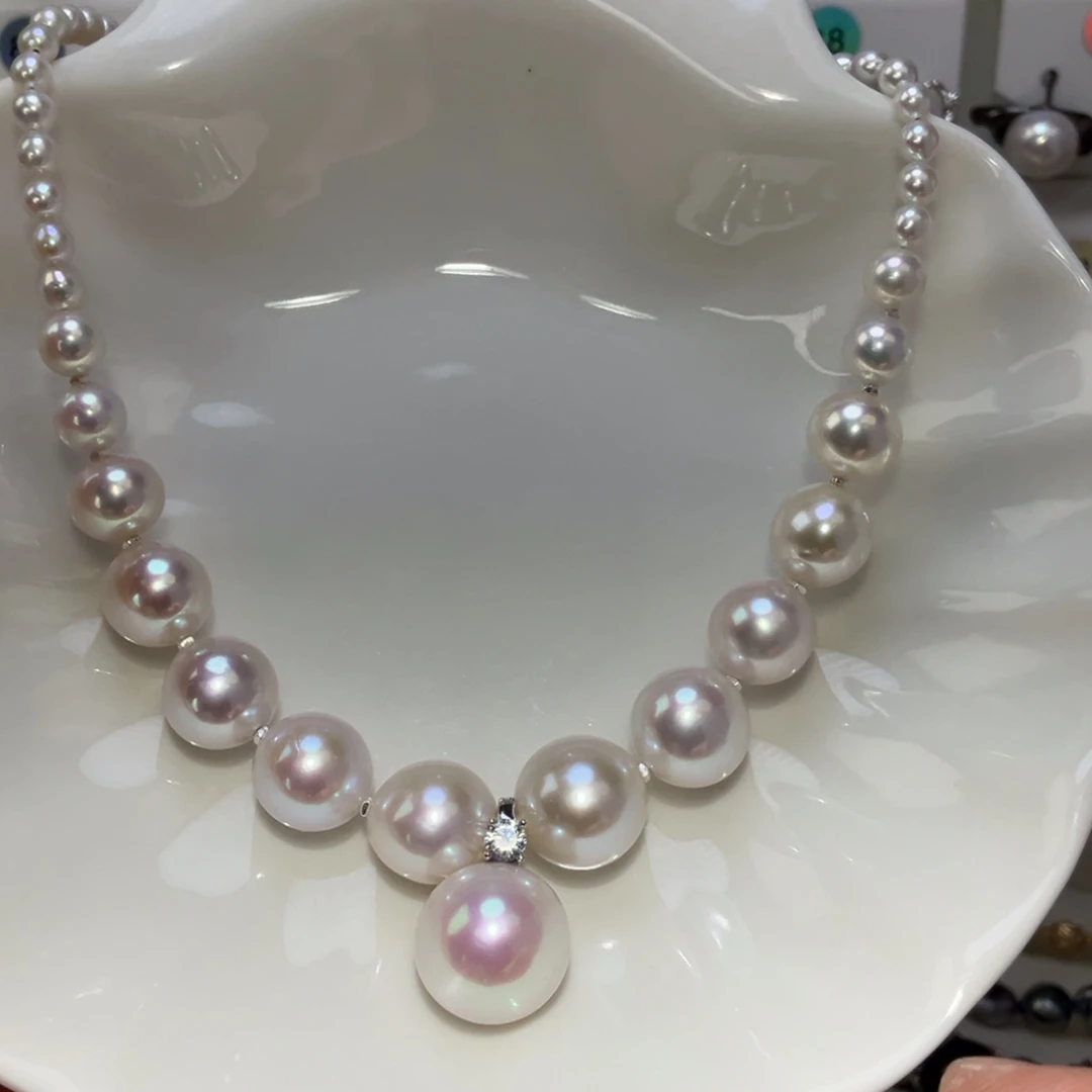 银S925镶嵌淡水珍珠颈饰
