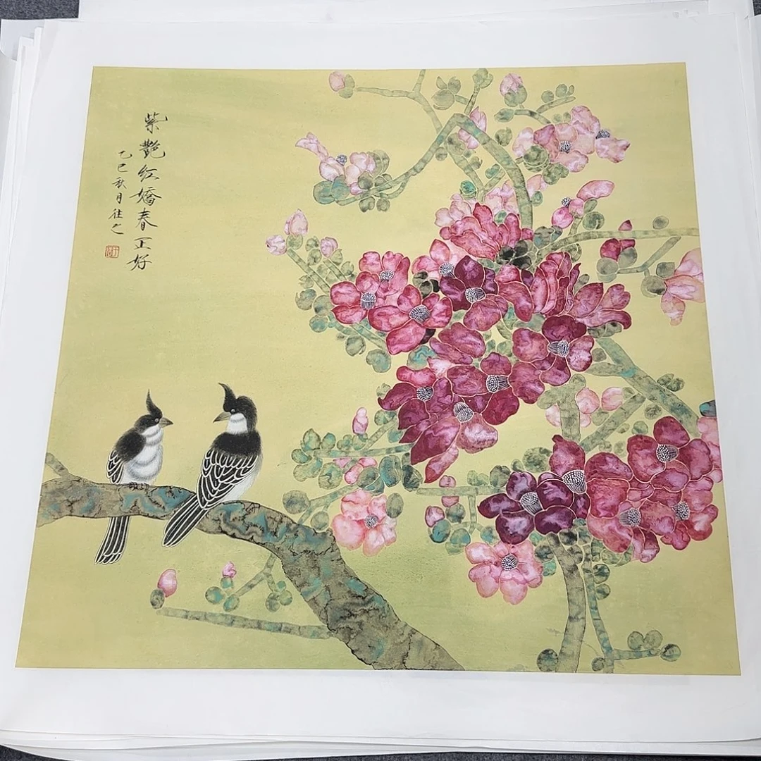 国画68*68纯手绘于往之