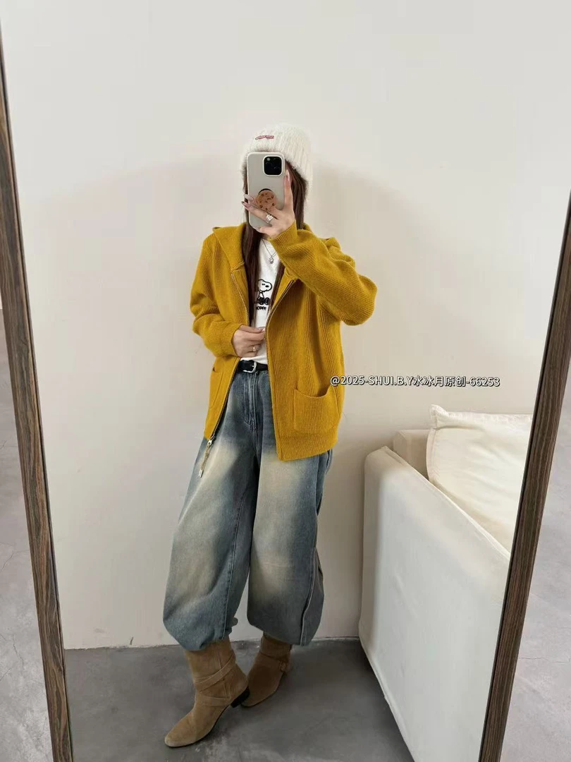 水冰月高品质连帽毛衣外套66253【福利不补差价】