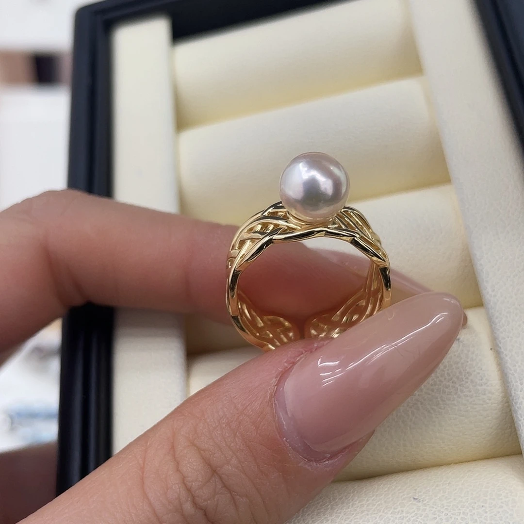 海水珍珠戒指银S925镶嵌