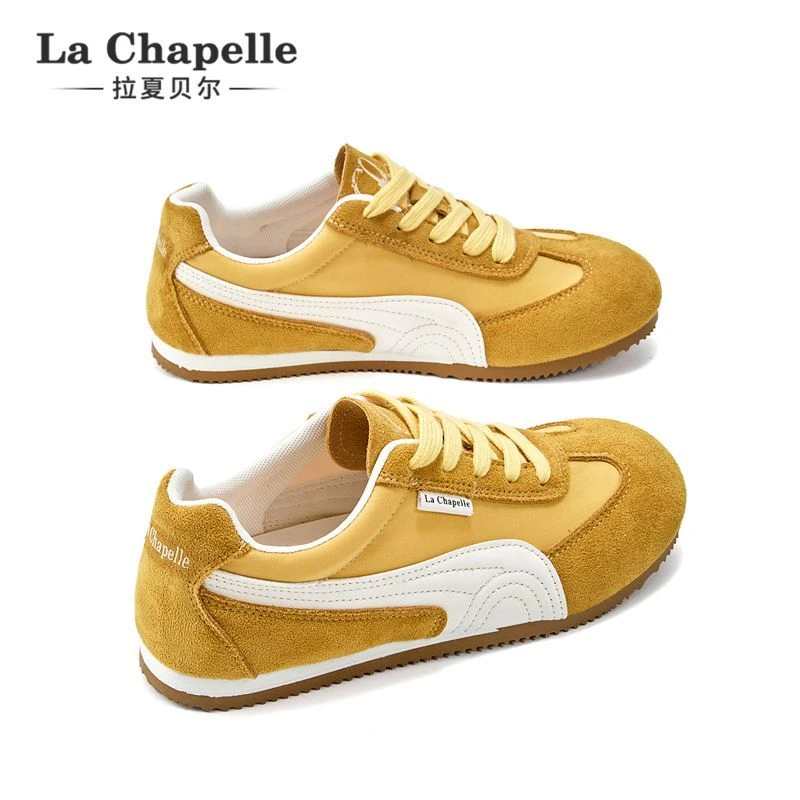 拉夏贝尔女鞋爆款德训鞋2025秋季休闲百搭复古小白鞋轻便休闲板鞋