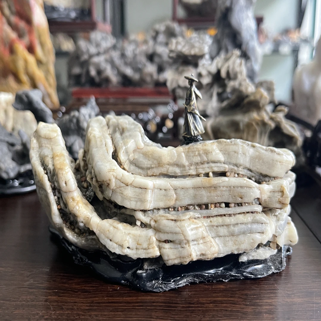 戈壁风凌石卷纹变化景观象形海浪