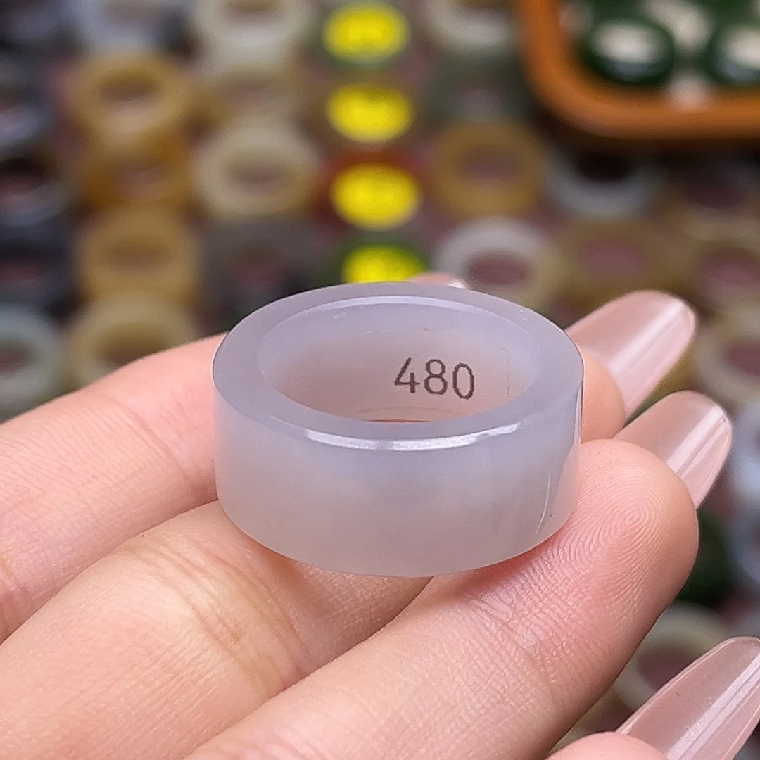 和田玉未镶嵌戒指17.9冰紫