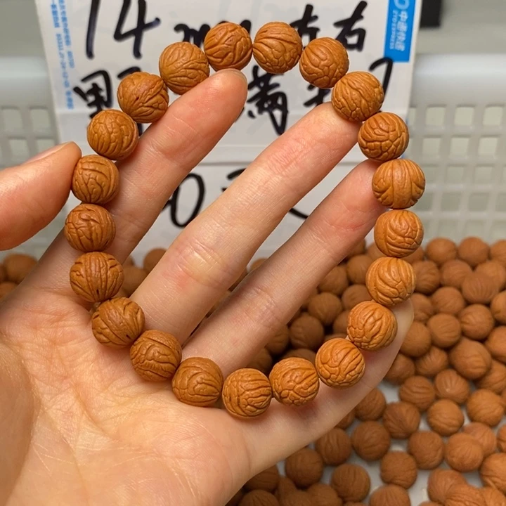 桃核手串瀟**✔11mm左右野生甲骨纹单圈