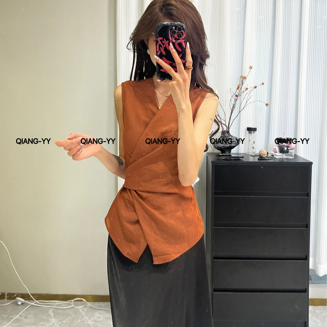 极简风老钱风少女风背心吊带辣妹上衣海妖风033