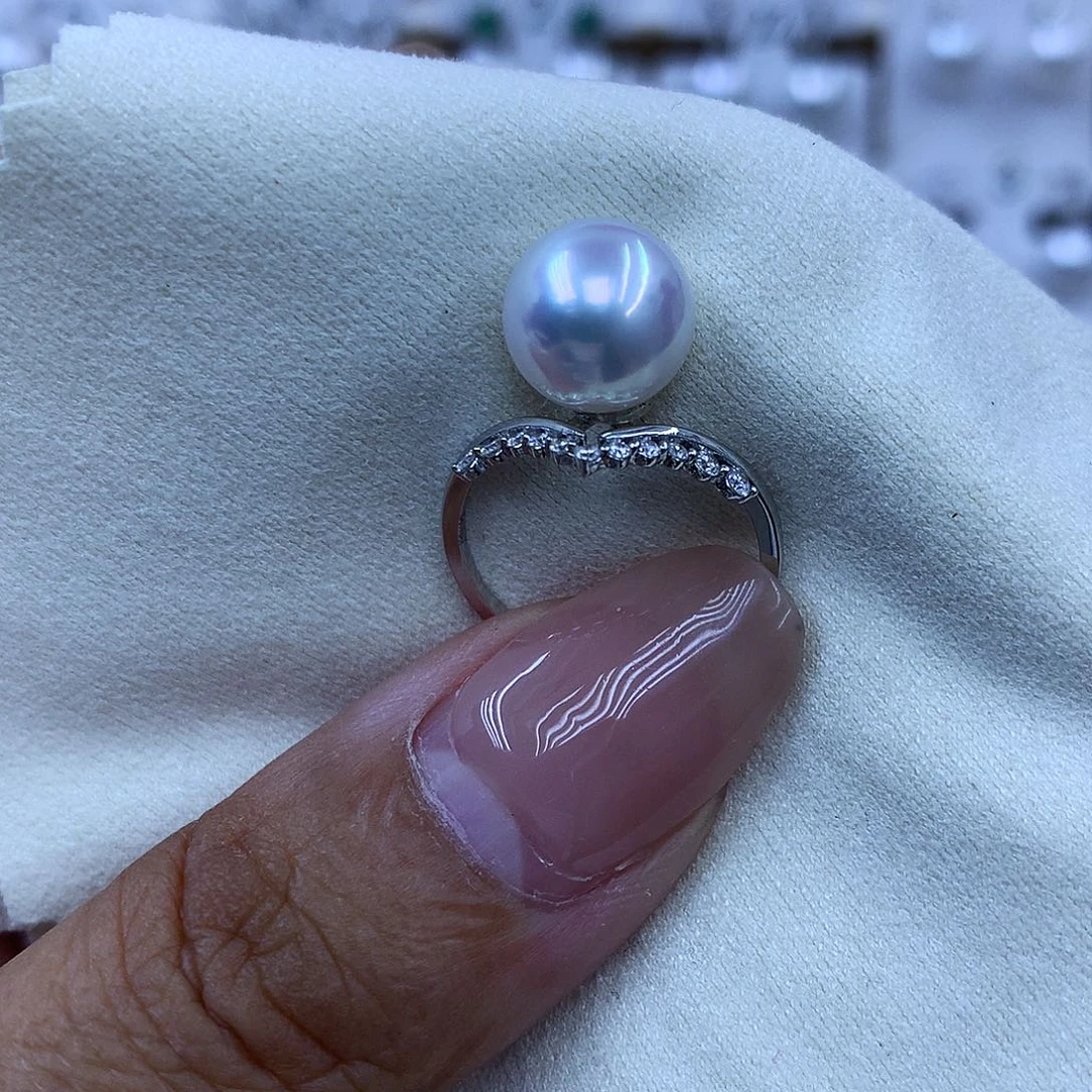 海水珍珠18K金镶嵌戒指