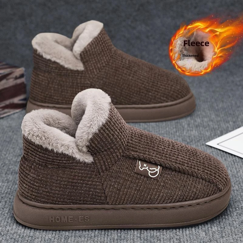 俞兆林老北京棉鞋男冬季加绒保暖棉鞋一脚蹬居家棉拖鞋户外雪地靴