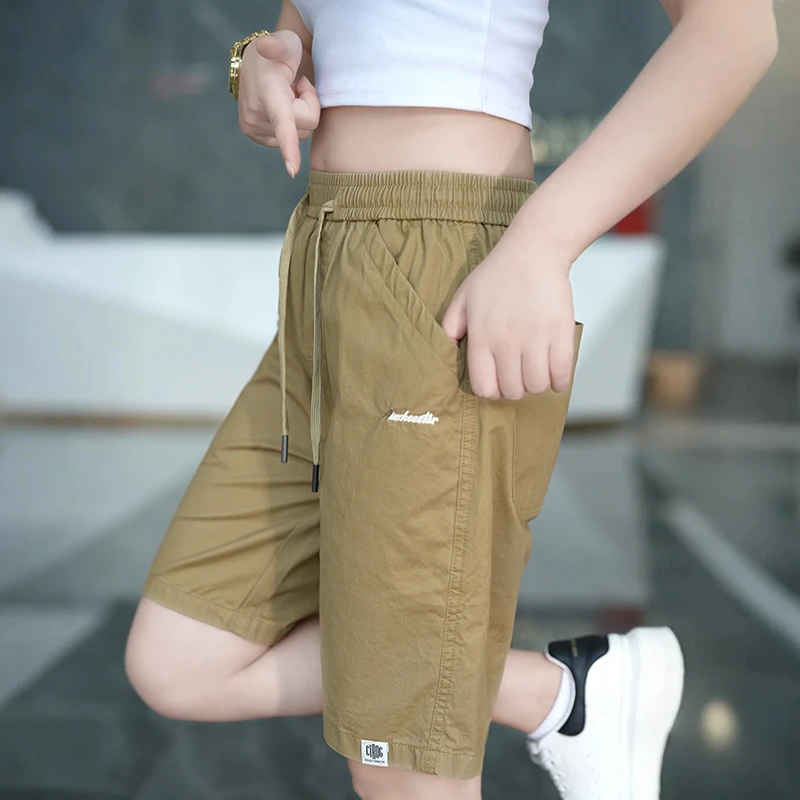 夏季新款纯棉凉爽男士休闲短裤宽松直筒户外运动潮流时尚五分裤子