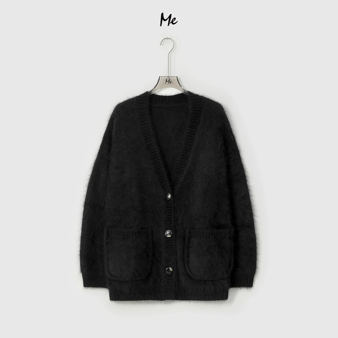ME【热巴开衫】绵羊毛兔毛混纺重工新款时尚气质百搭毛衣 MEQC2402