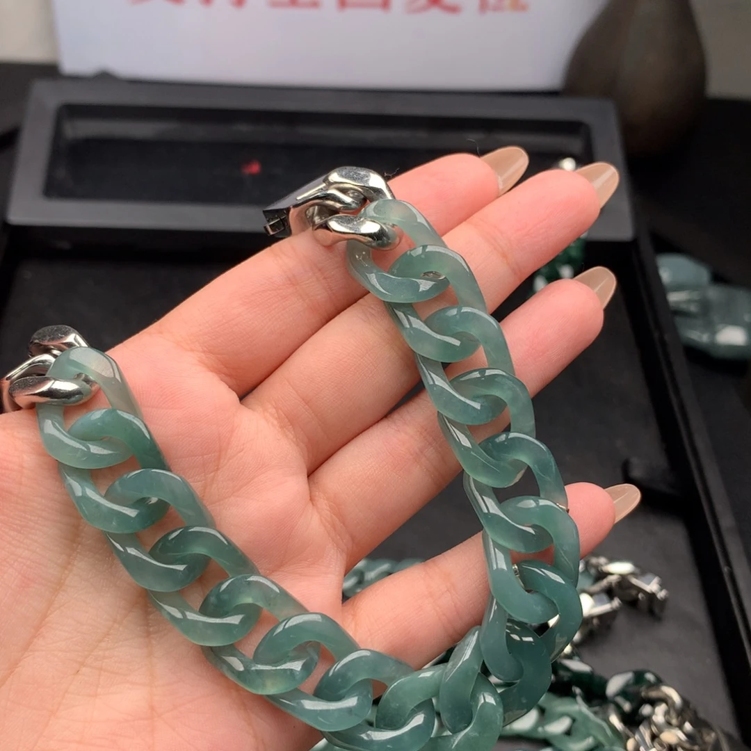 拉***人翡翠未镶嵌手链000001