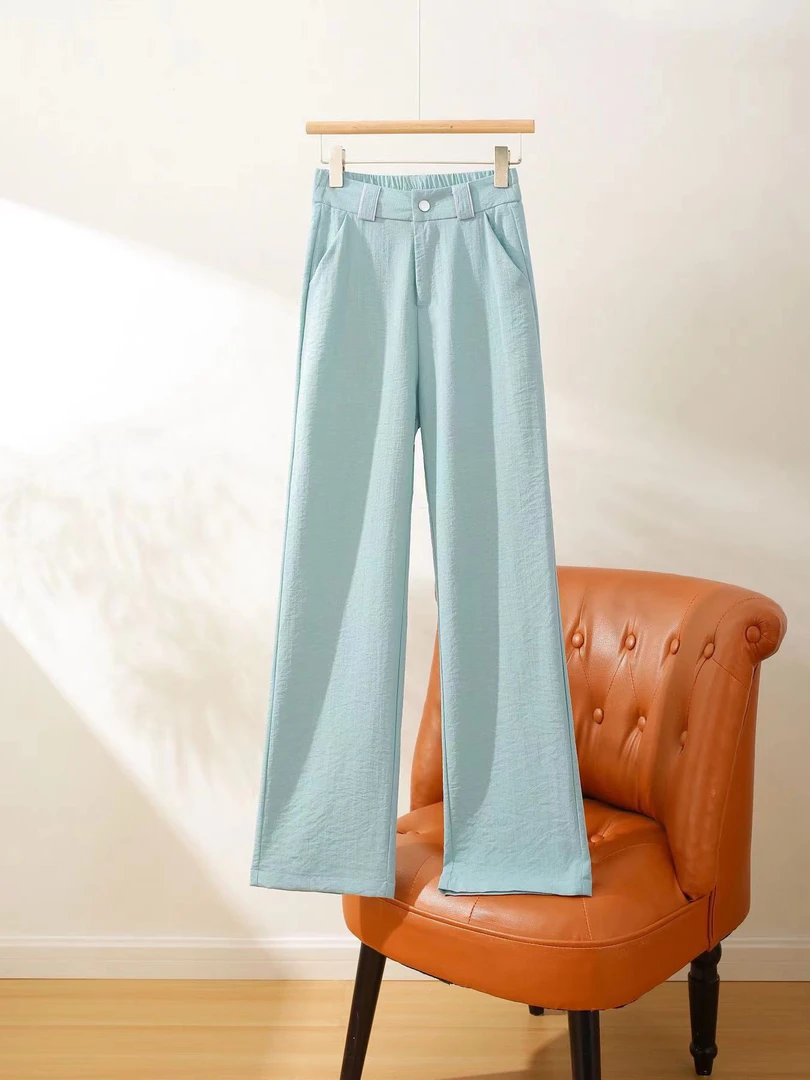 【天丝亚麻】夏季新款垂感直筒裤遮肉显瘦高腰窄版直筒裤