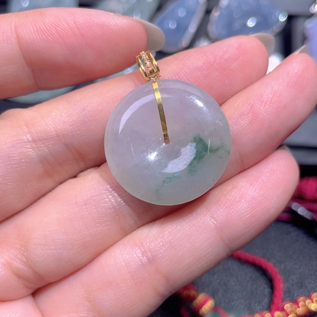 颈饰18K金镶嵌翡翠翡翠