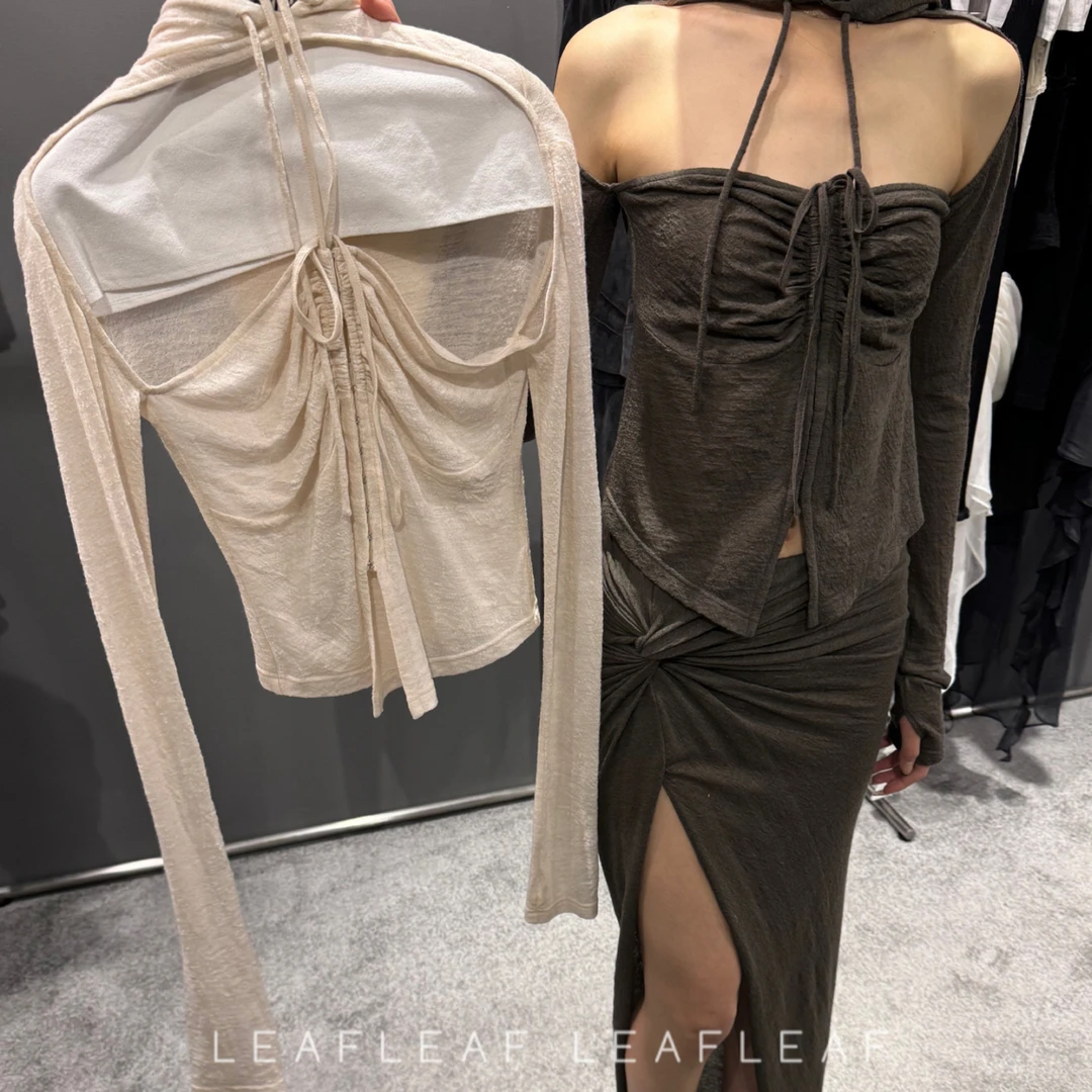 MARRKNULL 镂空长袖上衣 LEAFLEAF设计师品牌