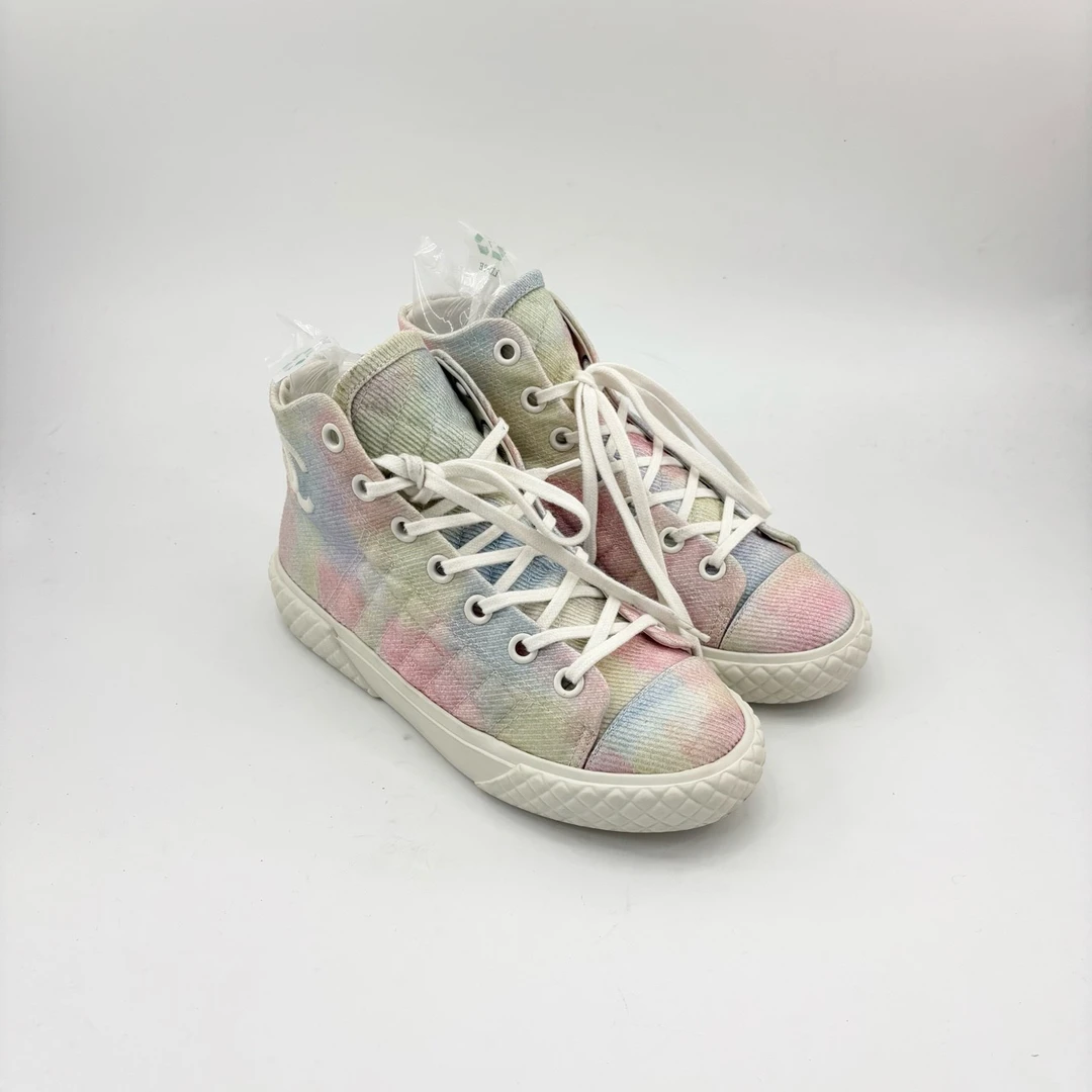 95新 Chanel/香奈儿 36.5码/扎染双c大logo板鞋/pp426388