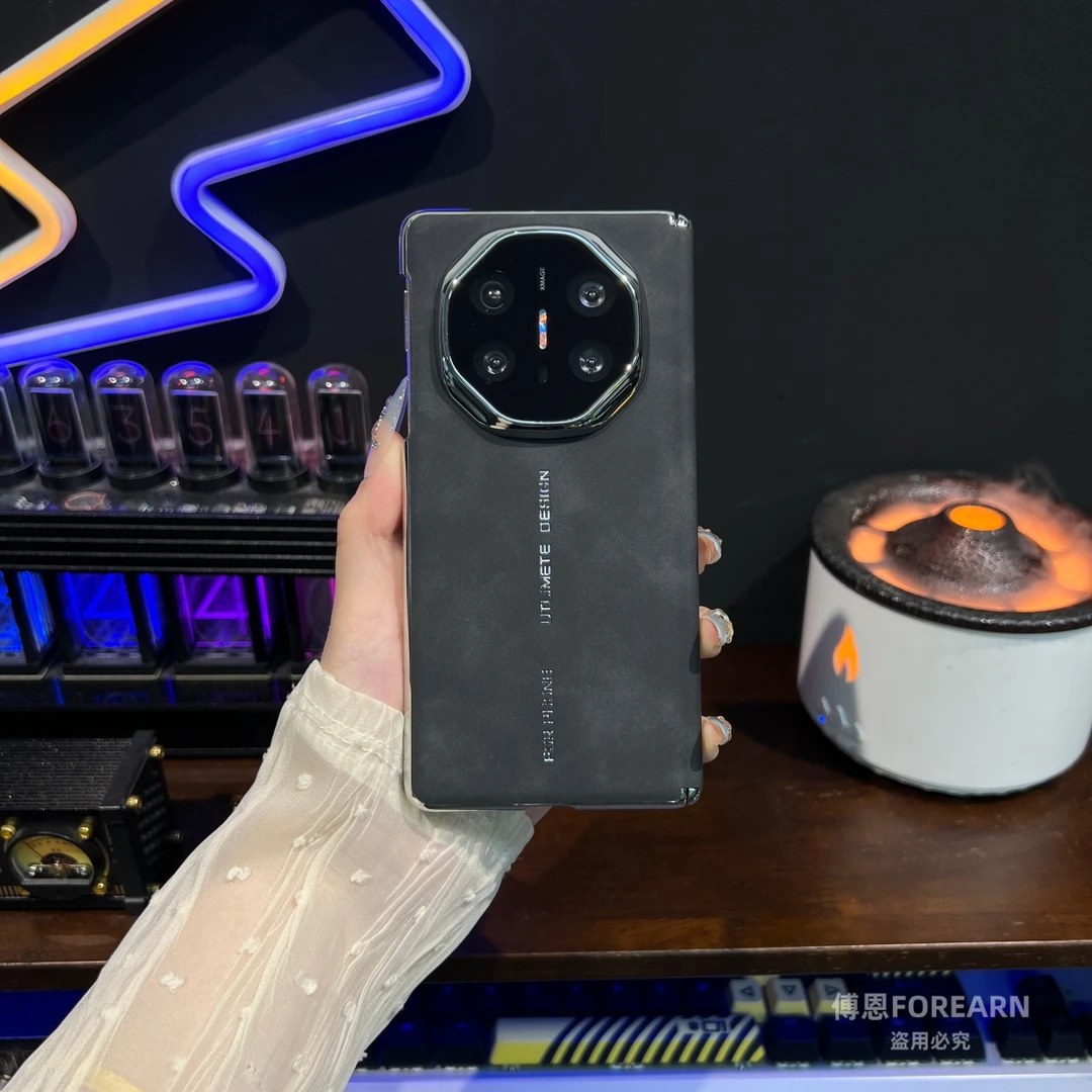 适用于华为matex6手机壳双中轴翻毛皮matex5折叠屏matex3保护套x3