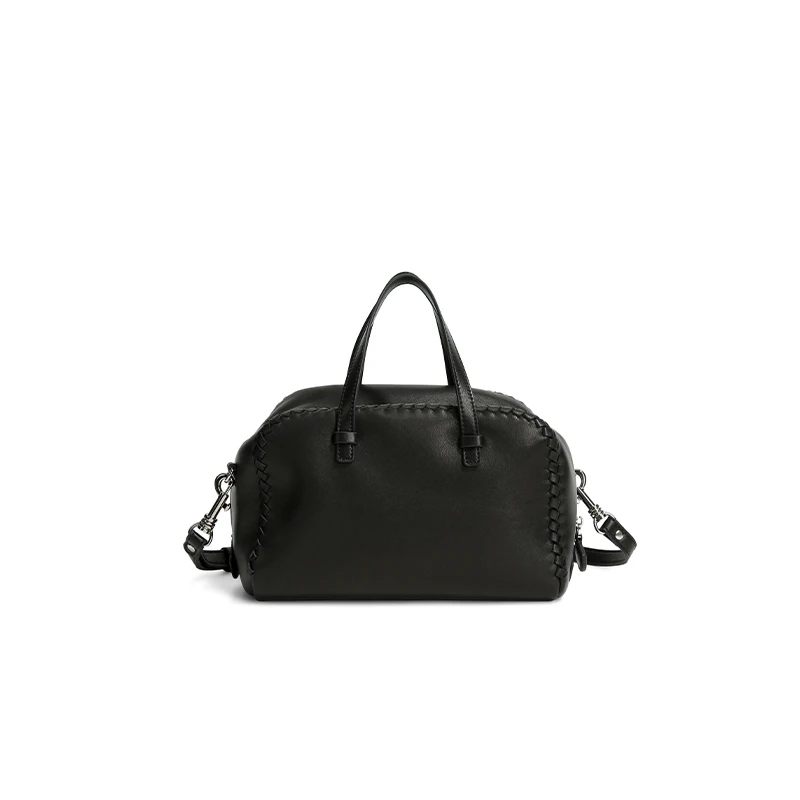 【亚楠】苯染羊皮编织手提单肩包 10173-1黑色