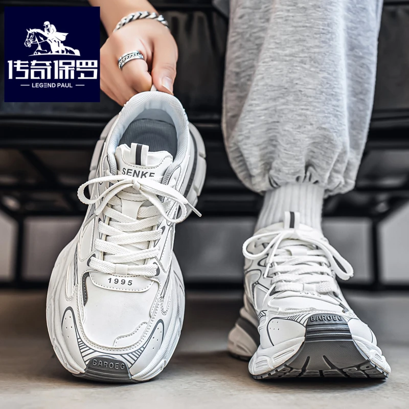 传奇保罗正版男鞋冬季防滑运动鞋青少年潮牌高级感休闲增高老爹鞋