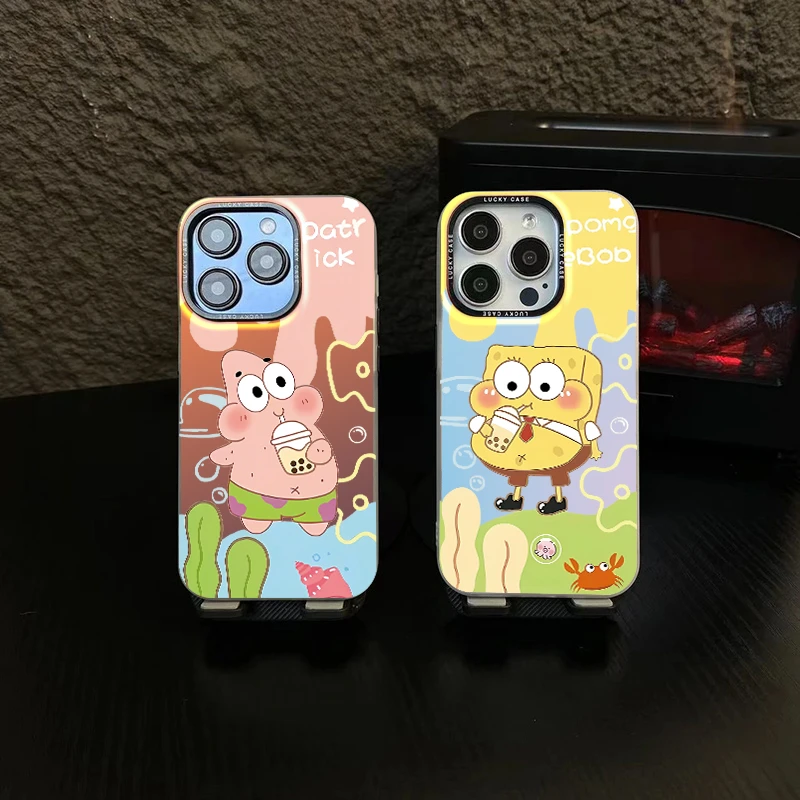 【镭射】奶茶宝宝-软包边硬背板炫酷手机壳适用于苹果华为手机保护