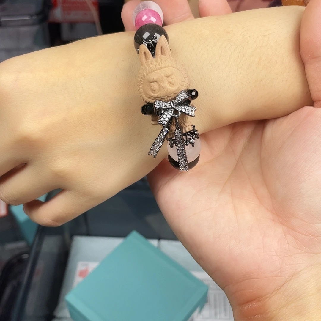 水晶银S925镀金镶嵌手串