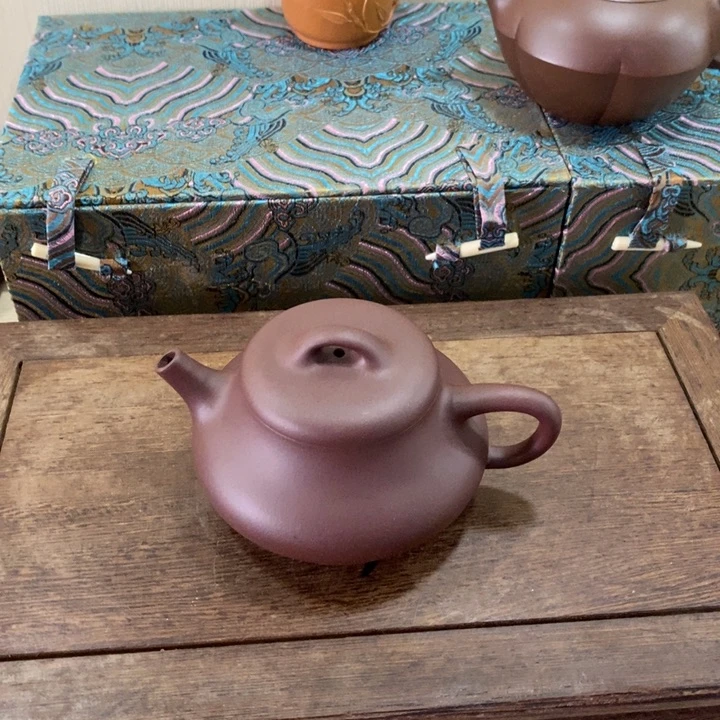 茶壶紫砂石瓢老紫泥紫砂壶