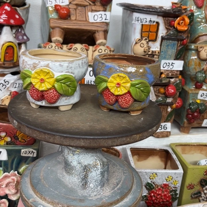 紫砂花盆粗陶材质多肉花盆