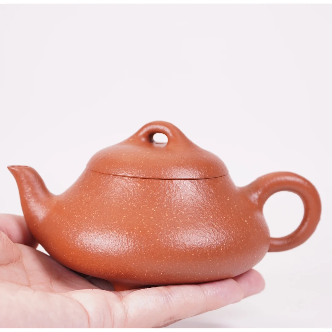 【一壶堂紫砂】汉棠石瓢壶 红降坡 200CC参考容量 宜兴 手工 紫砂壶