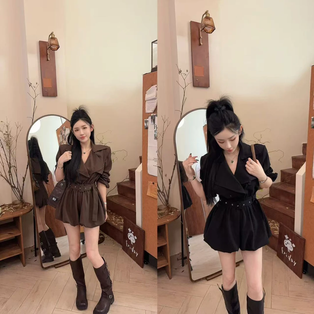 LIN-【曼城旧事】气质西装显瘦连体裤