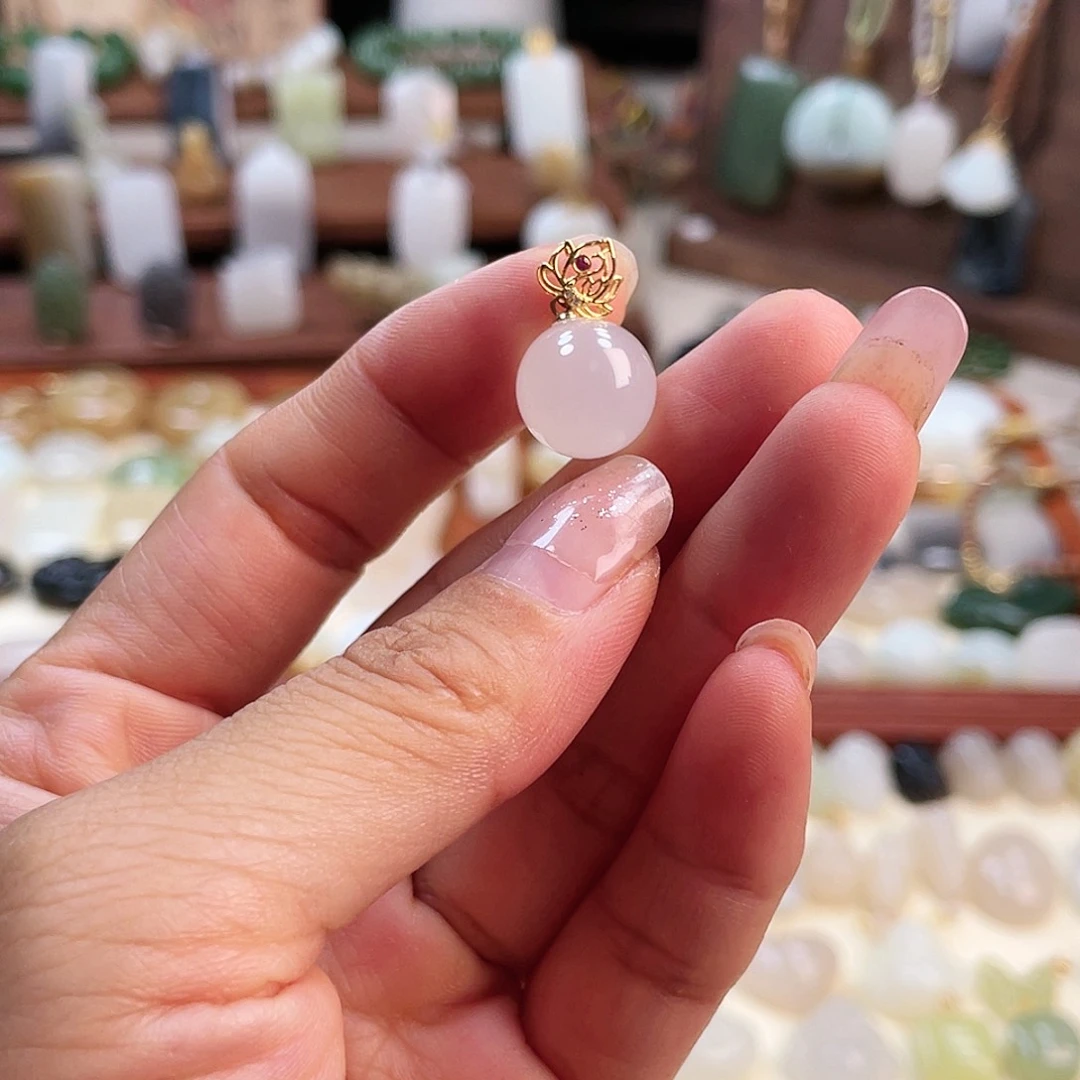 【闪购商品】和田玉18K金镶嵌吊坠(不含链)