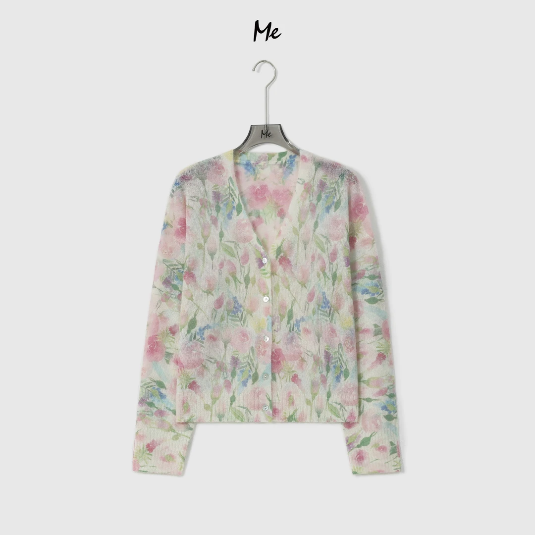 ME【艺术花园】绵羊毛苏力羊驼毛混纺时尚百搭休闲针织毛衣MESA0844