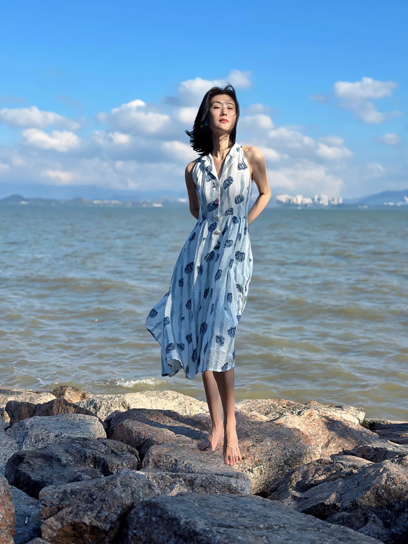 ［藍色大海的美麗傳說］25春夏新款全智賢同款復古小團花連衣裙