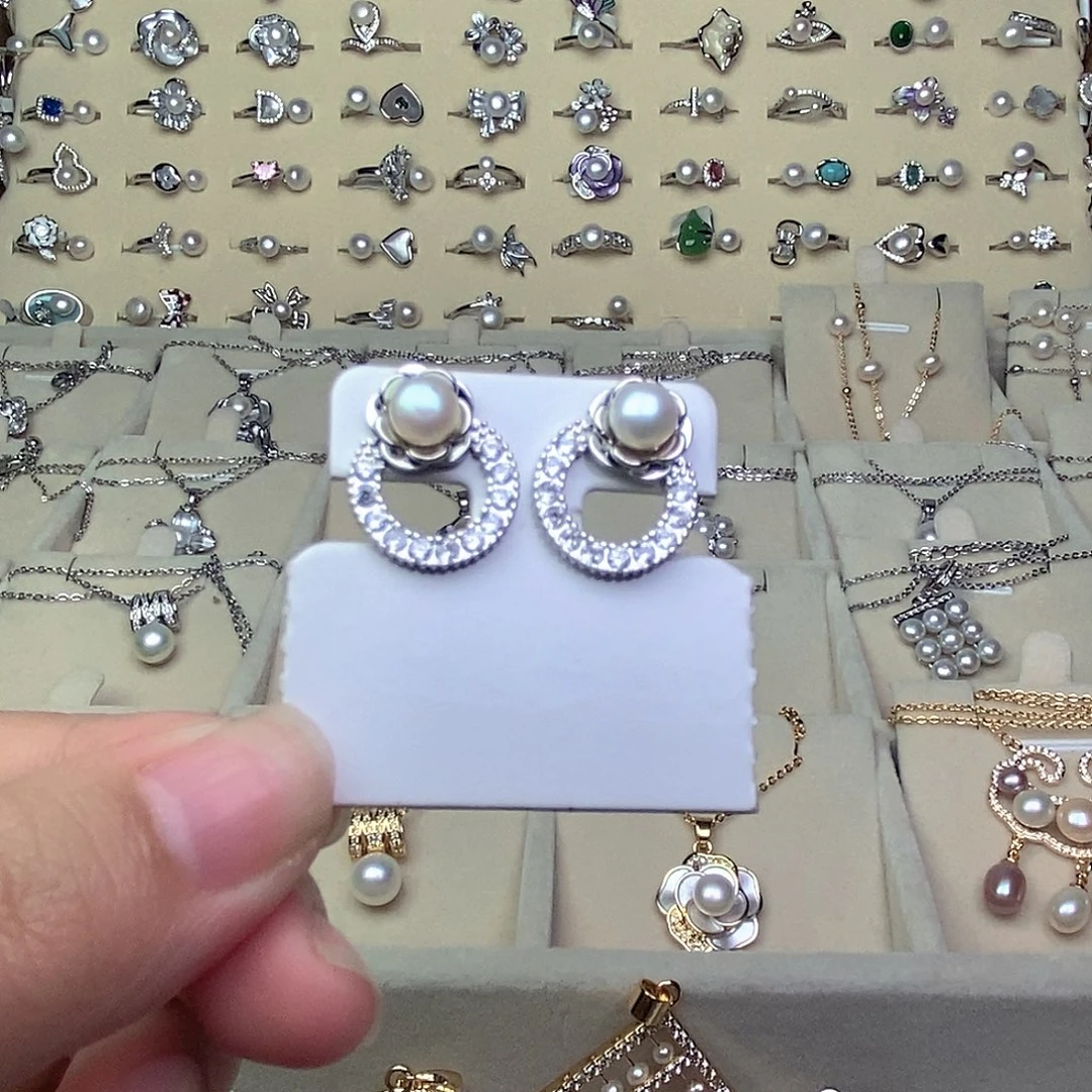 淡水珍珠耳饰银S925镶嵌