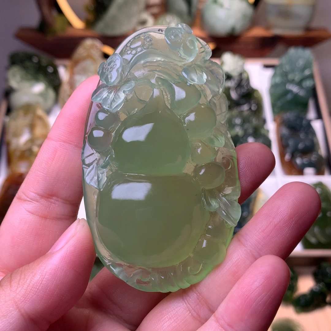 岫玉未镶嵌手把件葫芦
