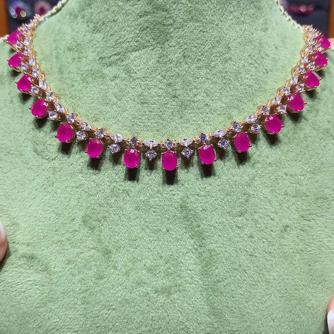 颈饰银S925镶嵌红宝石