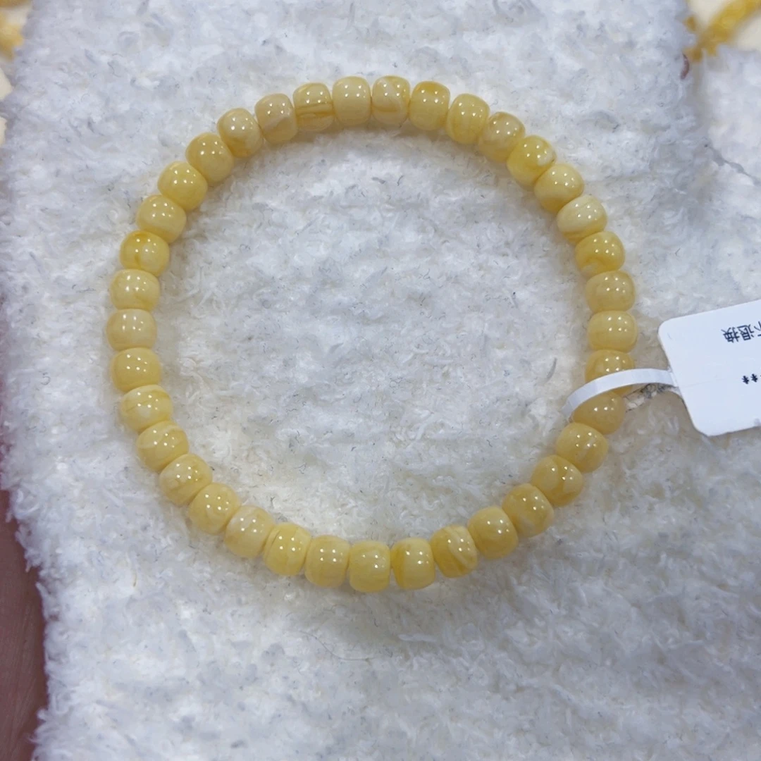 蜜蜡未镶嵌手链6m浓蜡妖花手串