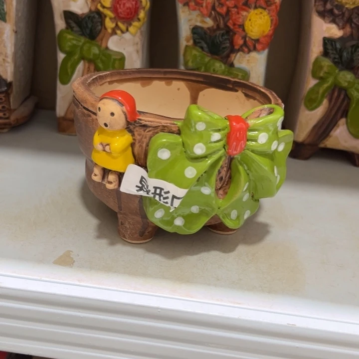 紫砂花盆粗陶材质多肉花盆孤品