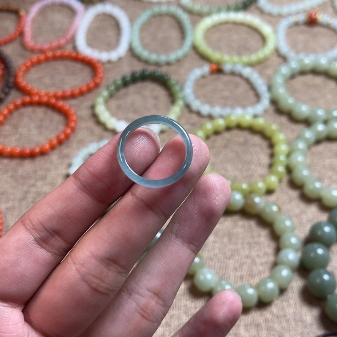 翡翠未镶嵌戒指蓝水翡翠戒指未镶嵌