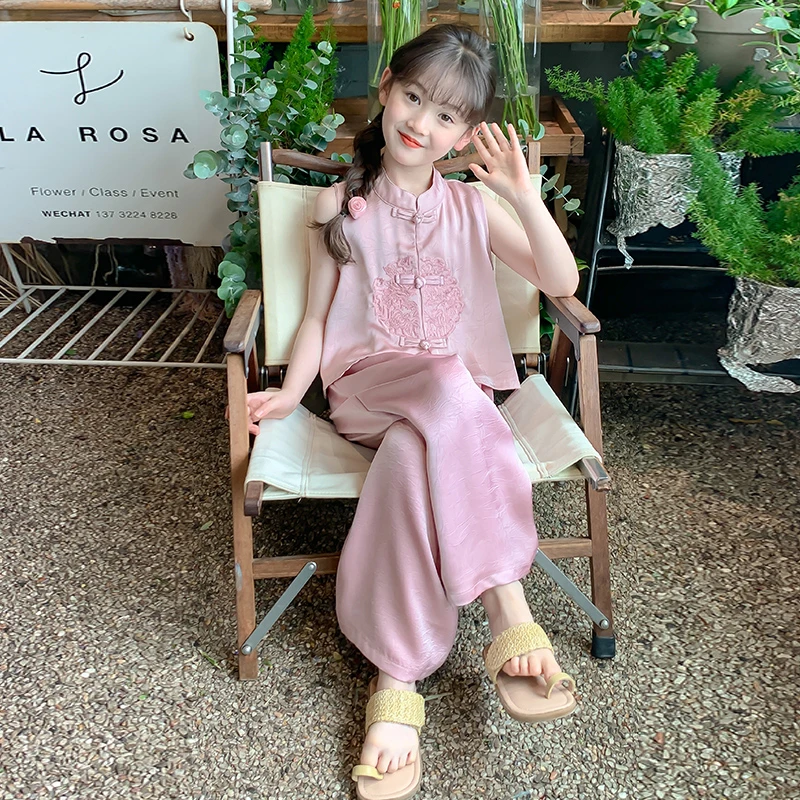 女童夏装套装2025新款洋气时髦儿童装夏季国风汉服女孩中式两件套