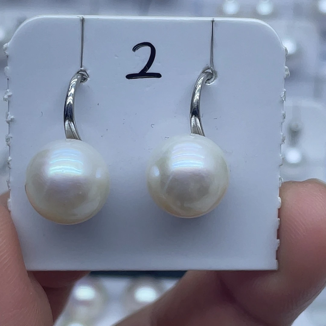 银S925镶嵌耳饰淡水珍珠