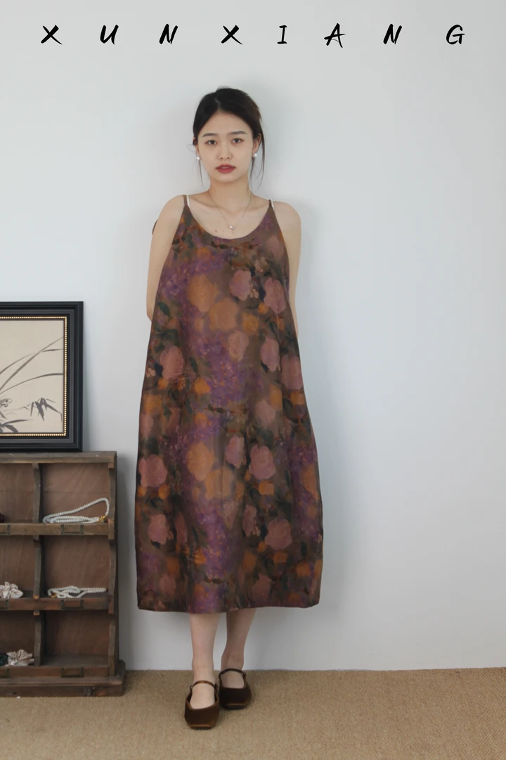 浔象丝绸『烟罗』桑蚕丝香云纱双穿连衣裙