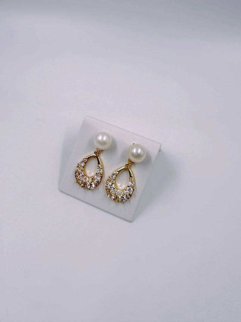 欧美时尚轻奢5A高品质天然淡水真珍珠耳饰耳环S925银针水滴高级感