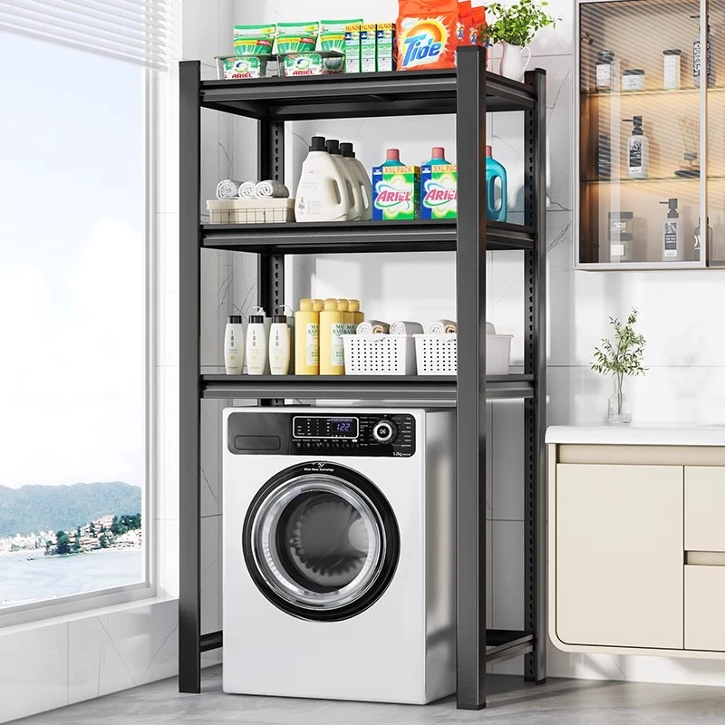 子滚筒翻盖上方阳台落地收纳架洗衣机置物架家用多层置物架落地