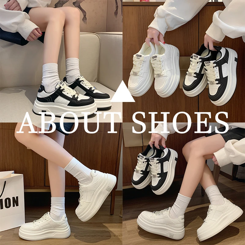 厚底小白鞋女2025新款百搭松糕板鞋高级感增高运动休闲鞋M-3