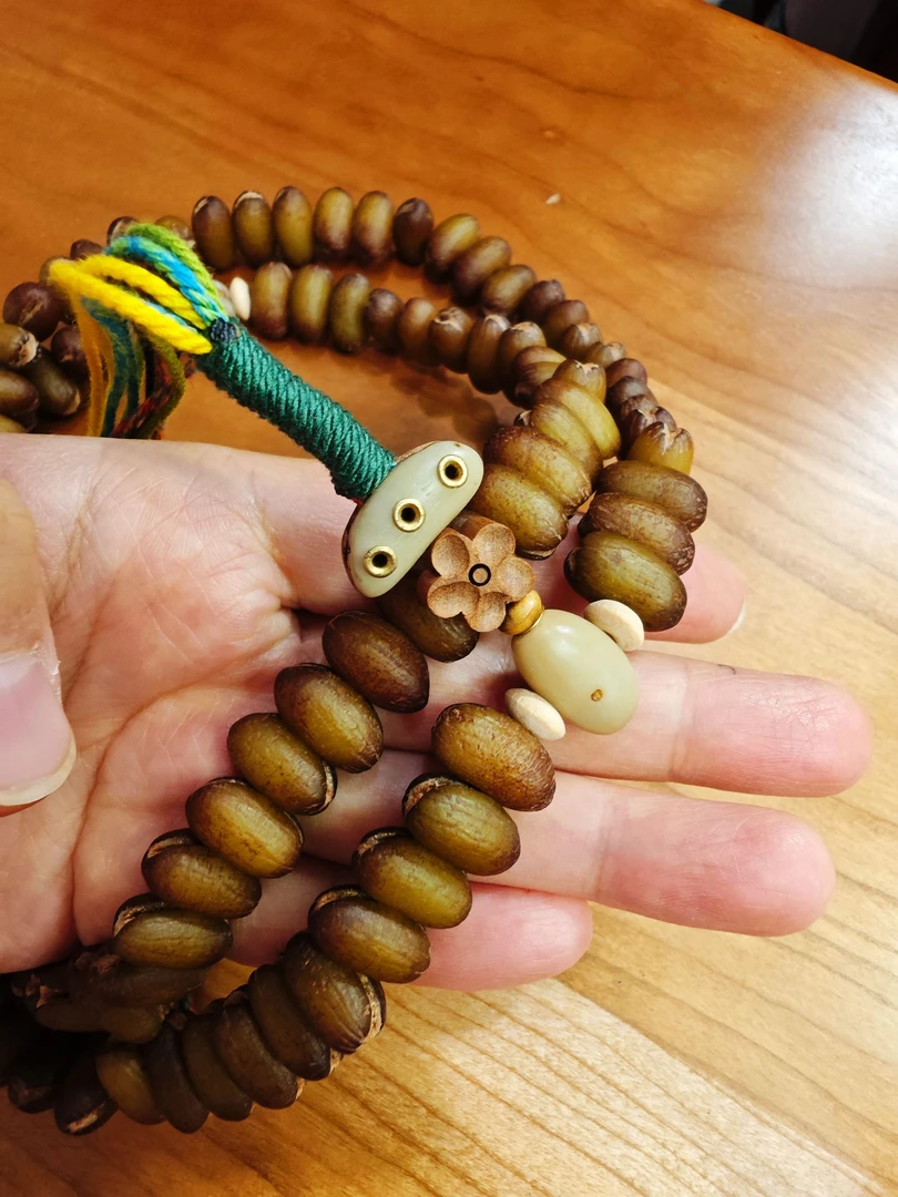 非金属木质手链 99粒念珠椰枣核三通椰枣核民族风