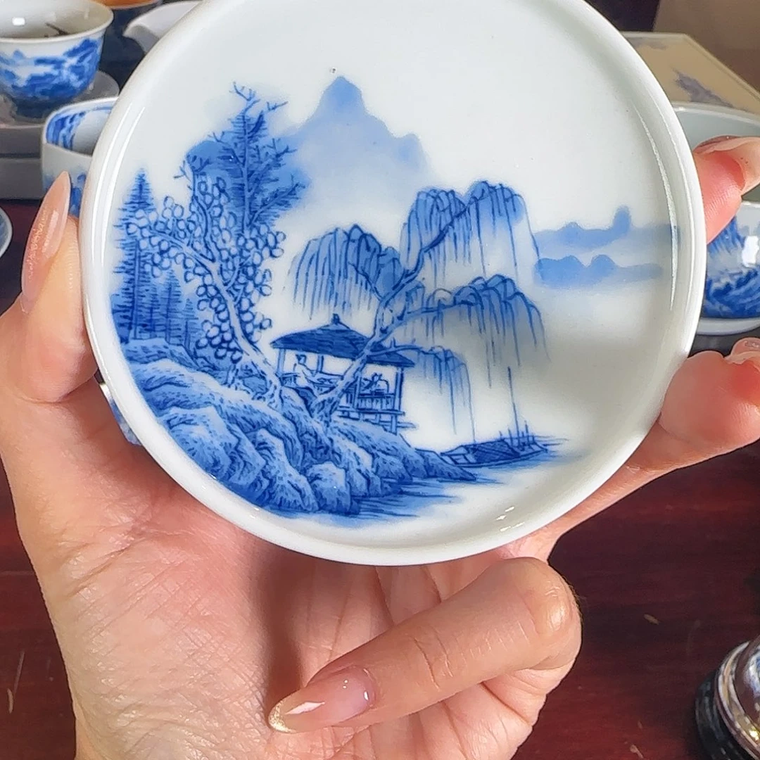 瓷片3个山水画片随机发。