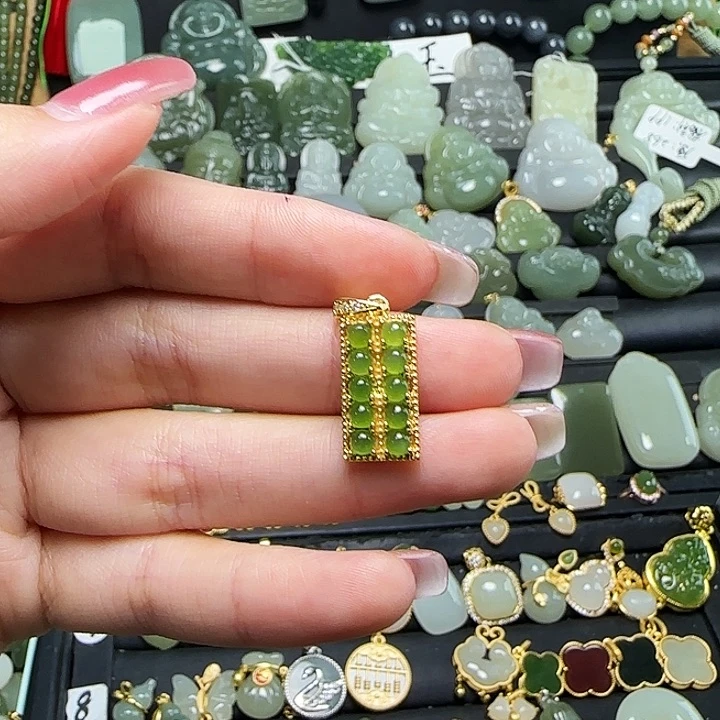 颈饰银S925镶嵌和田玉