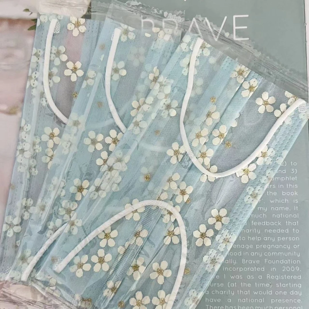 新款樱花一次性夏季薄款透气口罩小仙女高颜值超轻薄透气时尚爆款