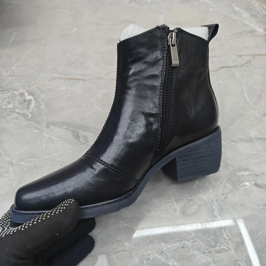 f（孤品）35码粗跟女靴(牛皮)320411813