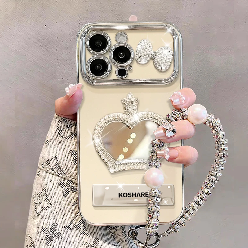 【香玉专属】皇冠镜子蝴蝶适用苹果vivo华为oppo小米电镀视窗手机壳