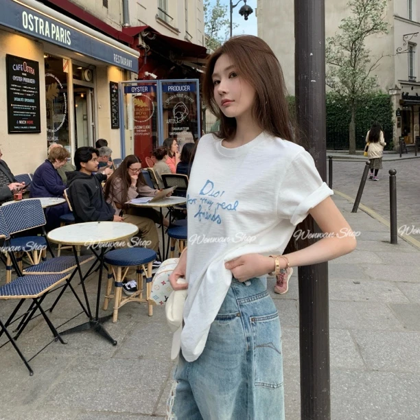 【私服专线】简约时尚白色舒适宽松短袖T恤