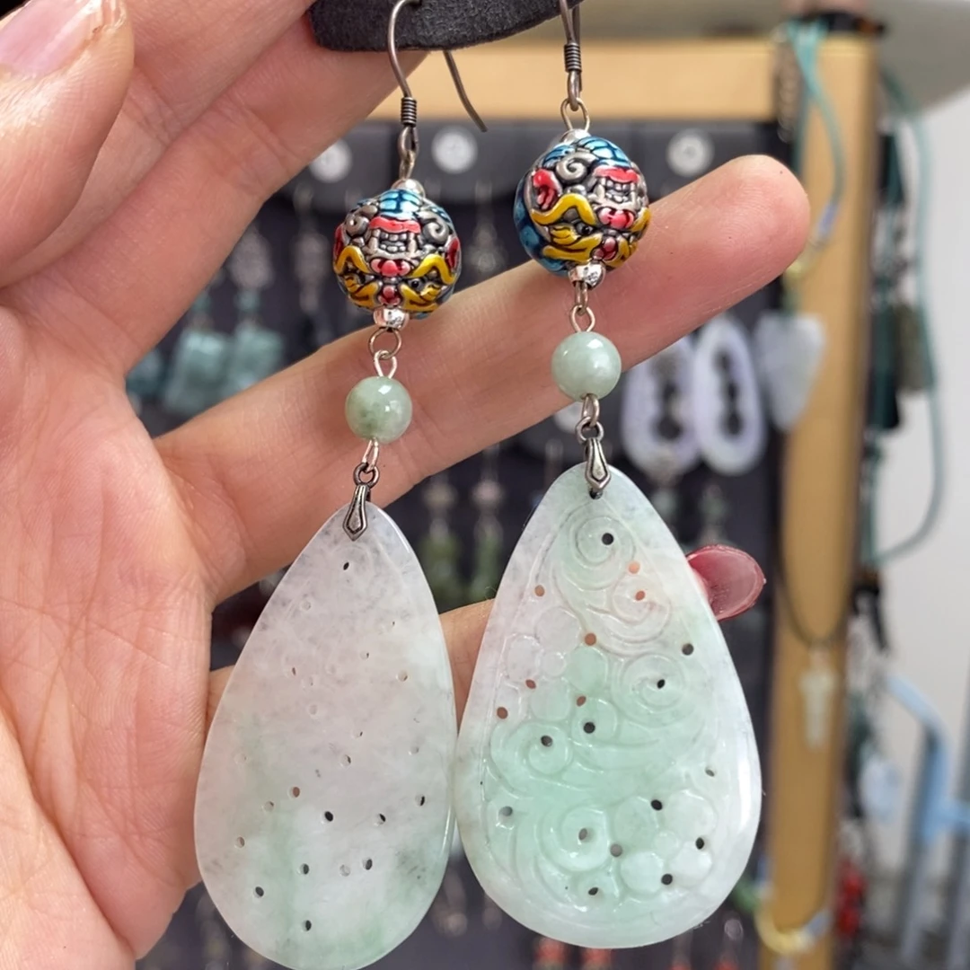 翡翠银S925镶嵌耳饰✨***✨X39